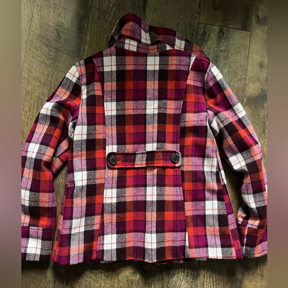 Old Navy plaid peacoat jacket girls‎ size large